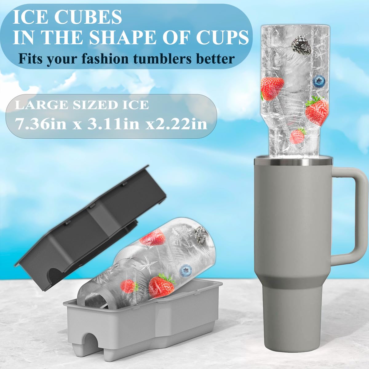 DoawBang hollow-cylinder design slows melting for longer beverages.
