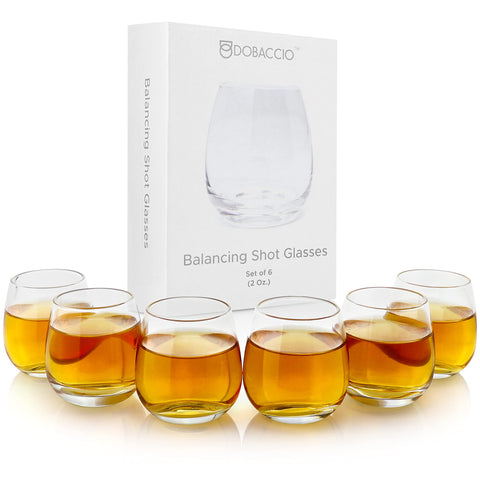 Dobaccio balance shot glasses with round bottom maintain upright stability for clean pours