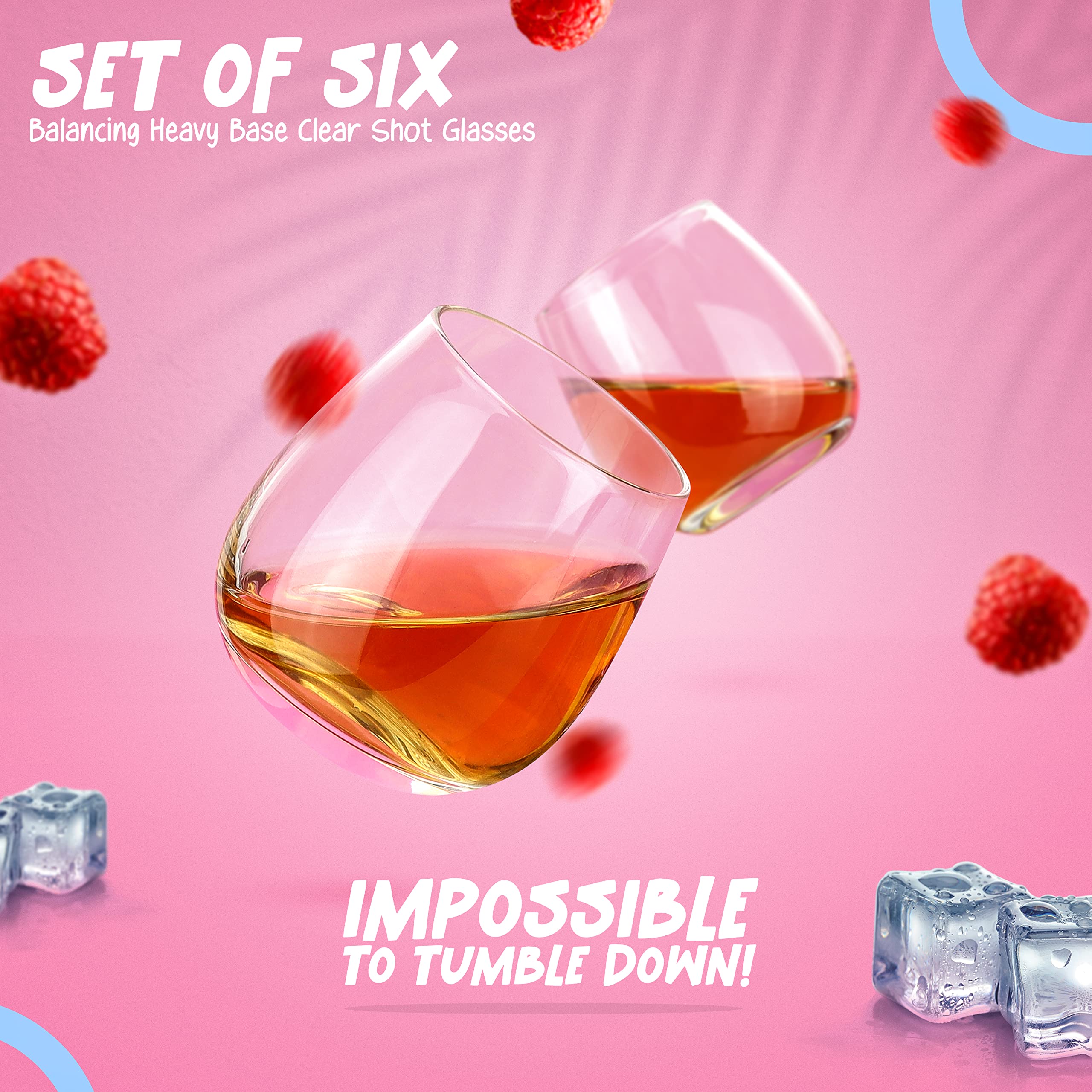 Dobaccio heavy base shot glasses provide solid feel and premium balance