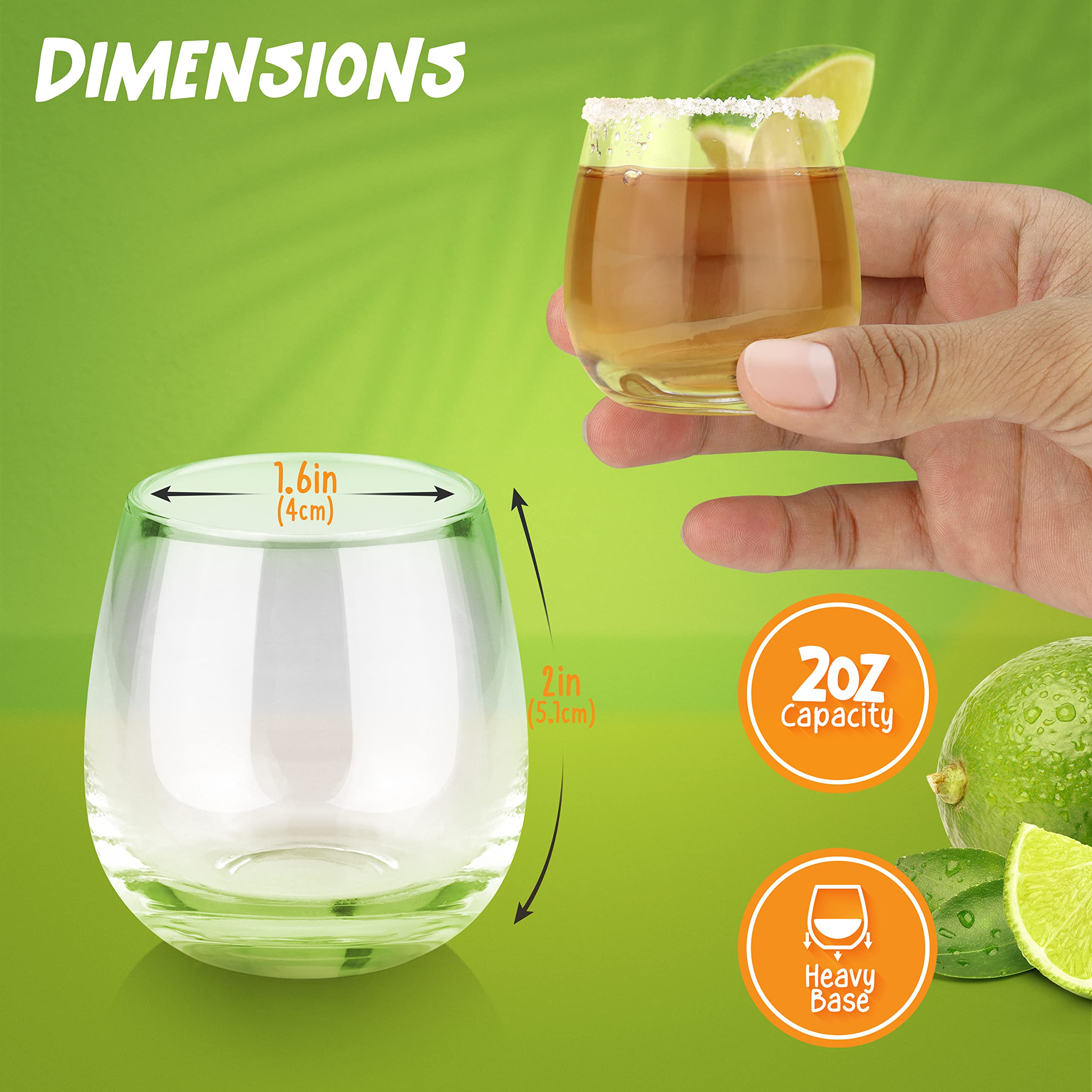 Dobaccio clear glass shot set ideal for tequila, vodka, scotch tasting