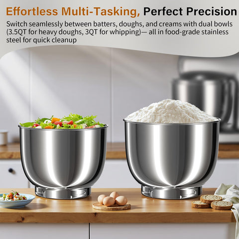 DOBBOR stainless-steel bowls are sturdy and easy to clean.