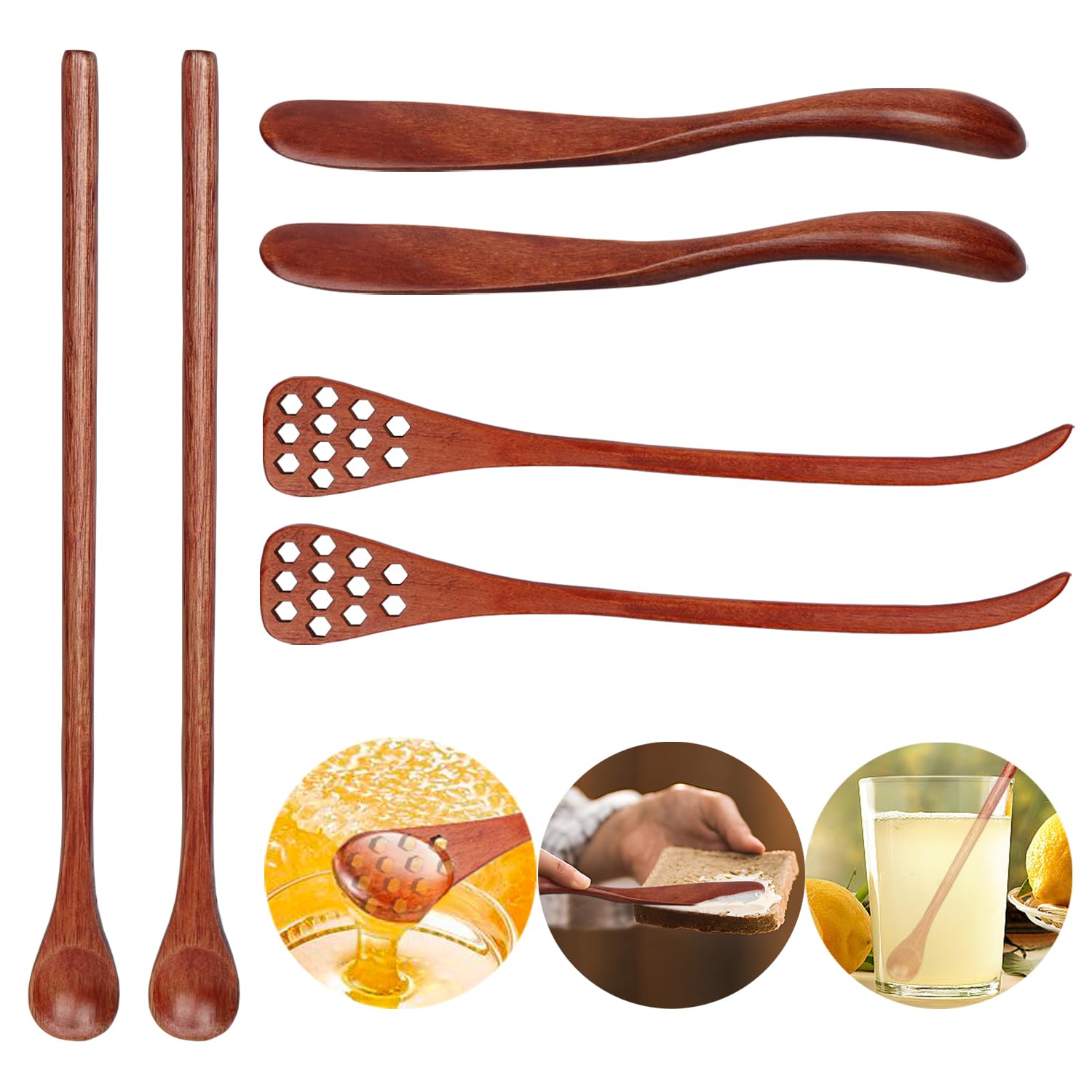 DOBROGOST honey-dipper-sticks 7.08inch in natural wood for precise drizzle