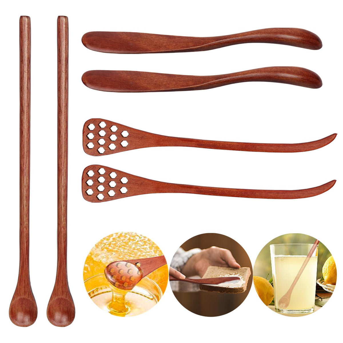 DOBROGOST honey-dipper-sticks 7.08inch in natural wood for precise drizzle