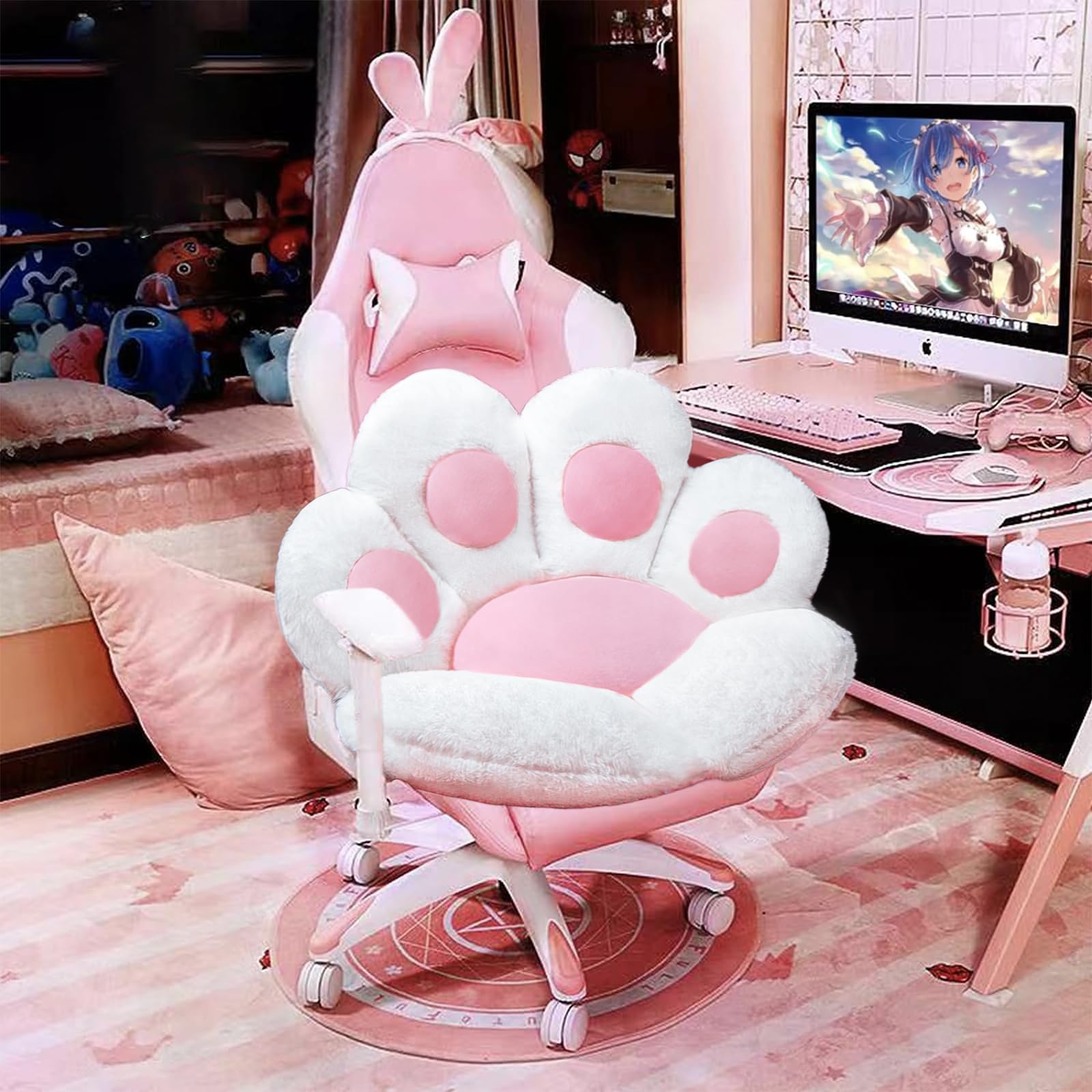 DOBUONO cat paw cushion 28x24 inches enhances gaming chair comfort