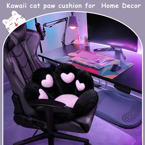 DOBUONO cat paw cushion enhances bedroom ambiance with playful charm.