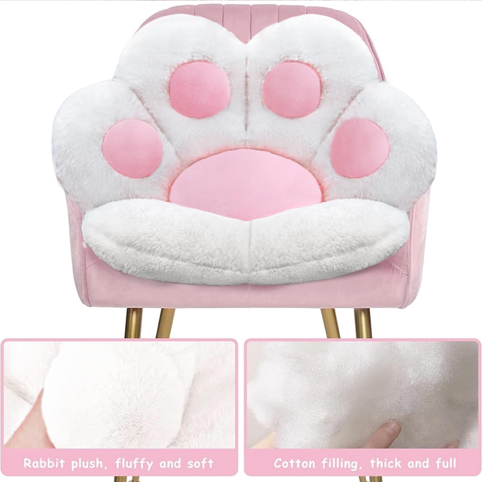 DOBUONO cat paw cushion non-slip surface keeps gaming chair position stable