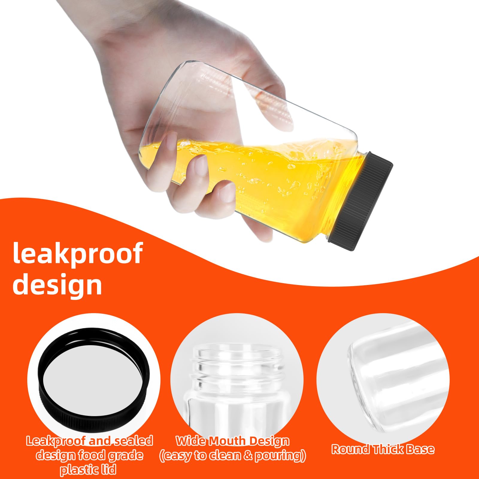 DODHEG durable clear glass bottle suitable for juice, milk, and cold beverages