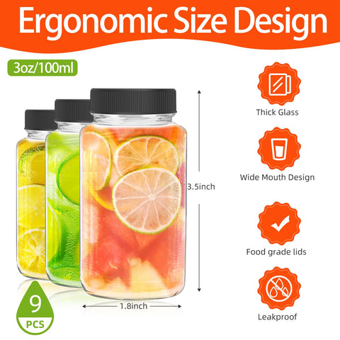DODHEG glass bottle with black lid keeps drinks secure during transport