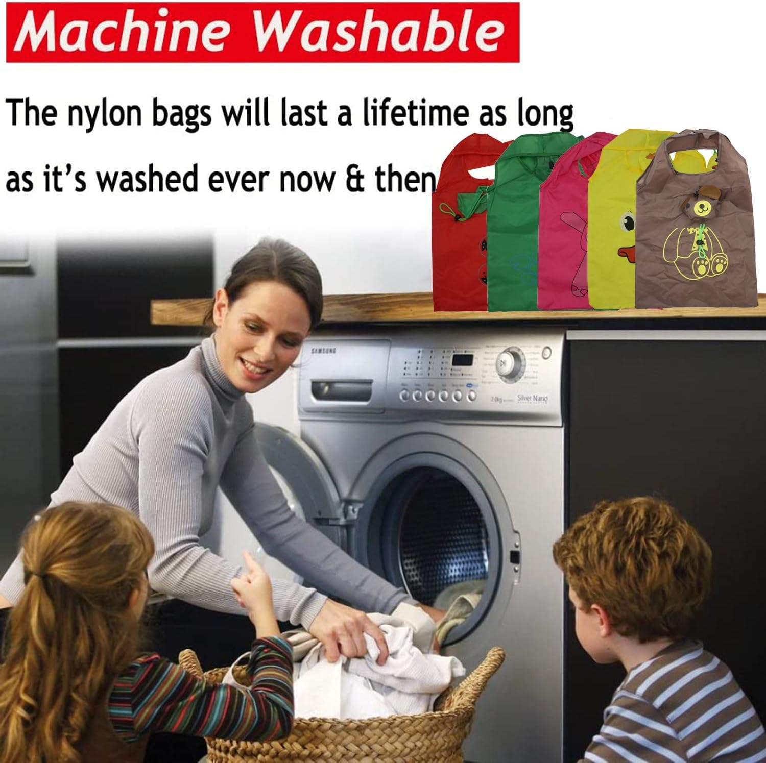 Dodkes 20-pack set in-use for practical shopping trips.