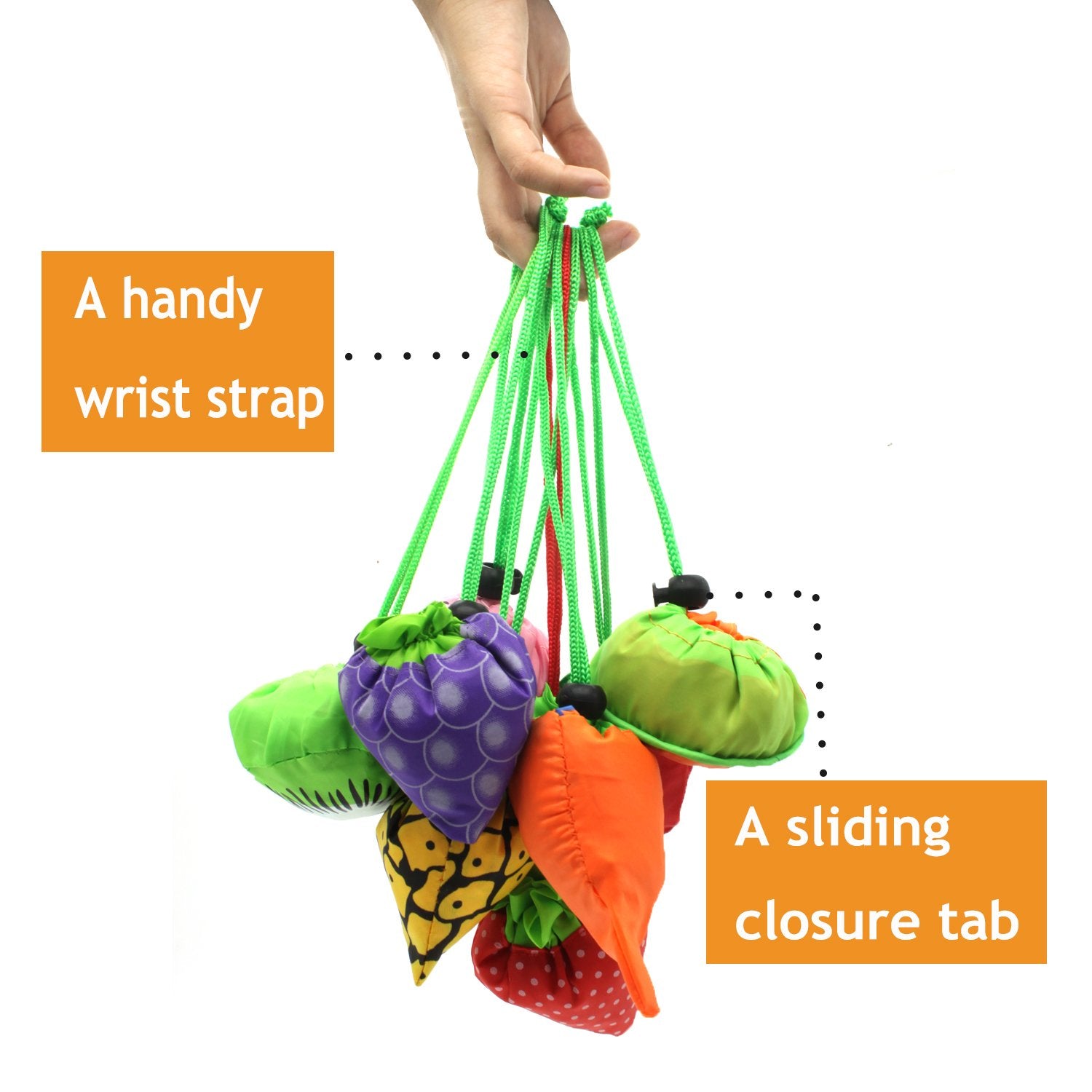 Dodkes reusable grocery bag with pouch for portable, eco-friendly shopping.
