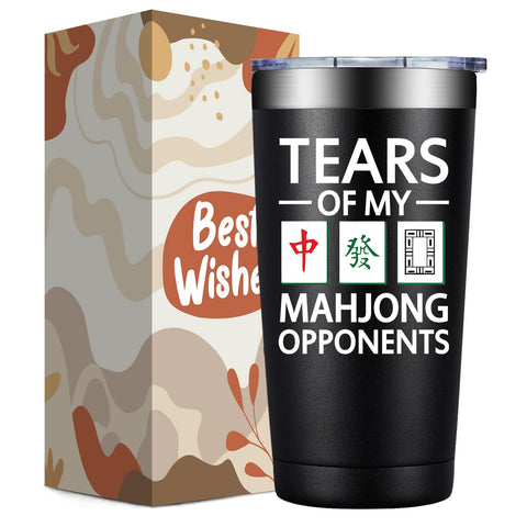 DOEARTE Mahjong tumbler front view with 20oz capacity for daily use