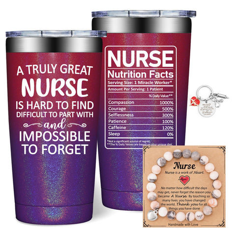 DOEARTE 20oz nurse gifts tumbler with front design for daily coffee on shifts