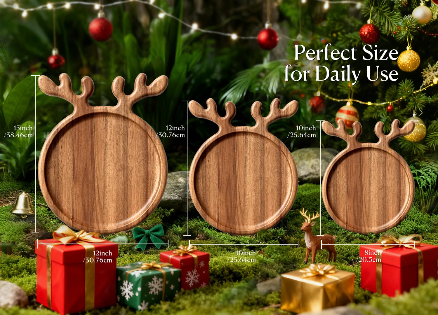 Dofira Acacia Round Serving Board highlights natural grain for cheese displays.