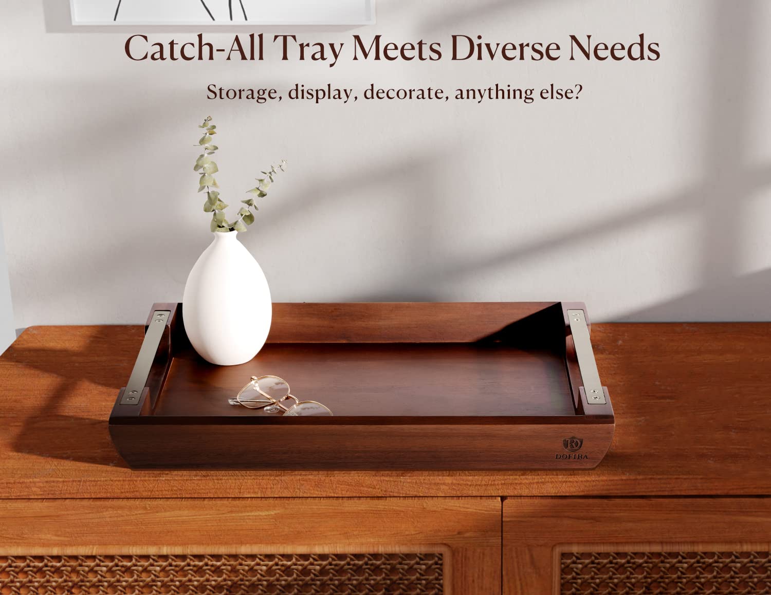 Dofira decorative tray used for storage, decor, and organization