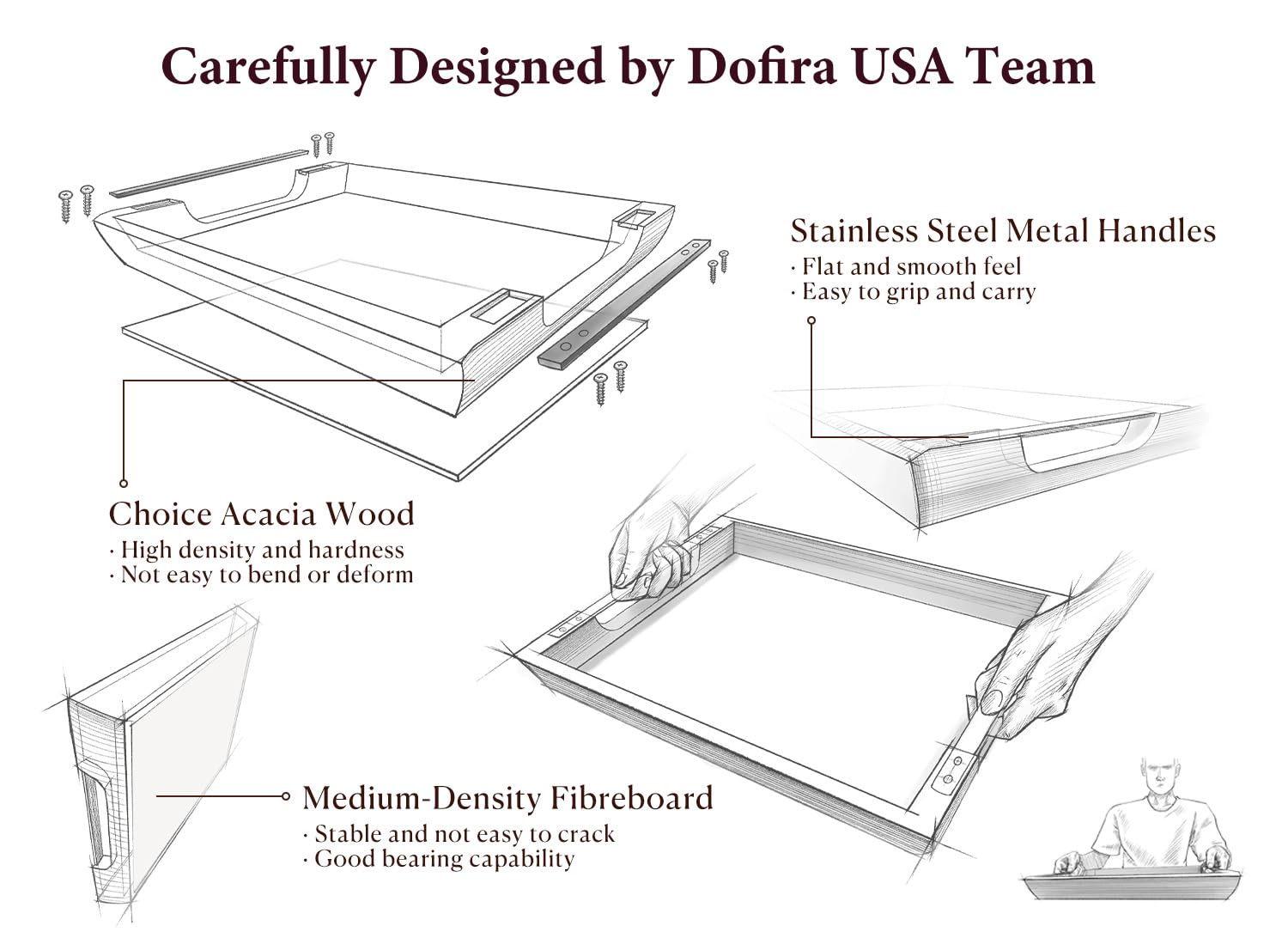 Dofira breakfast-in-bed tray blends convenience with refined style