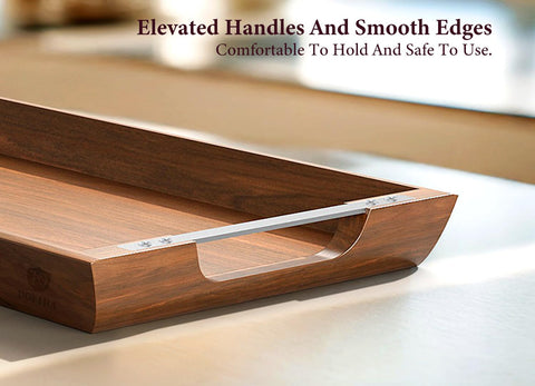 Dofira acacia tray fruit display highlights natural wood grain and freshness
