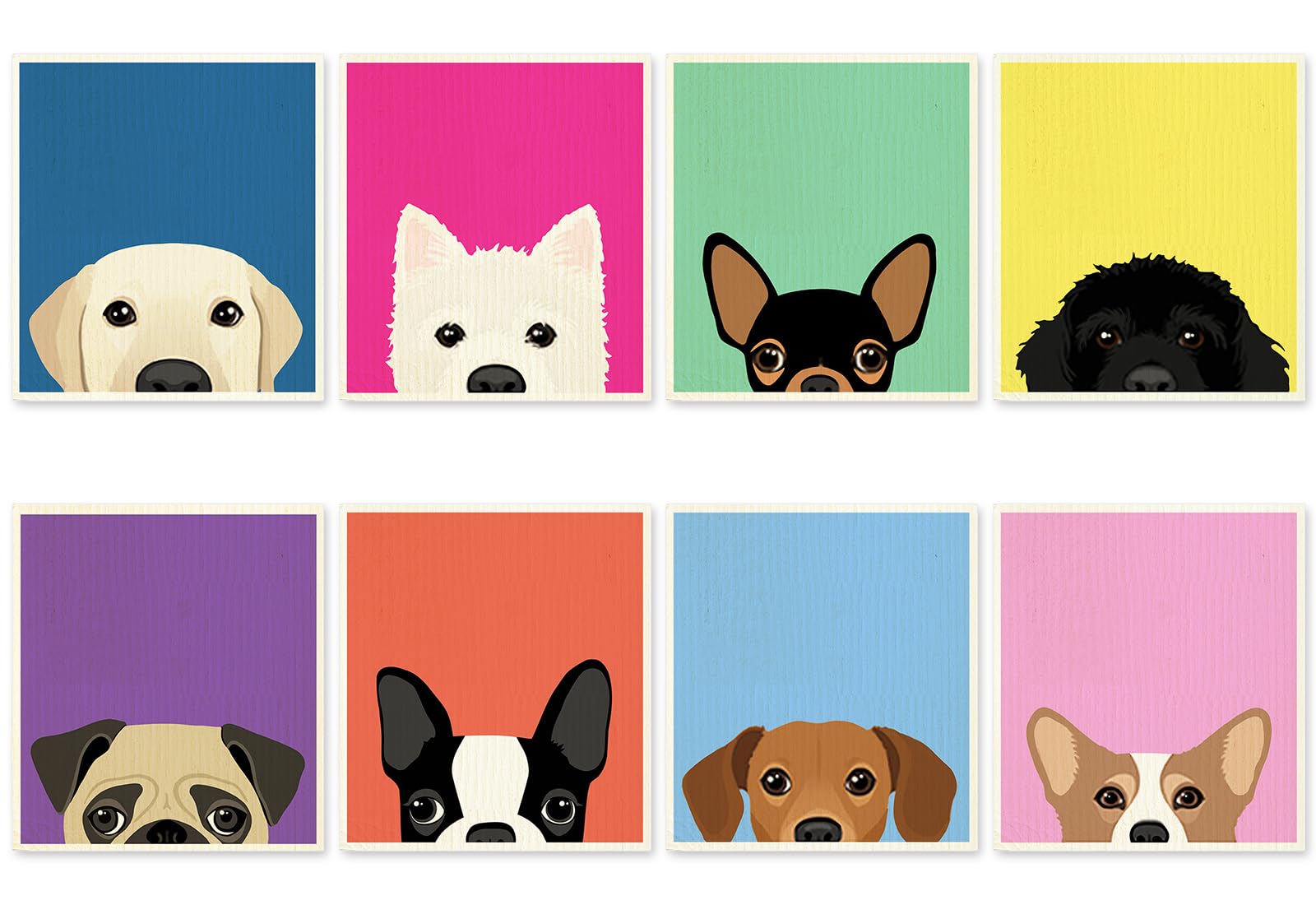 Dog Swedish dishcloth pattern 1, absorbent kitchen towel for quick cleanup