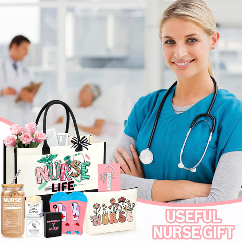 DOGMEM Nurse Gift Set cosmetic bag organizes small items on the go.