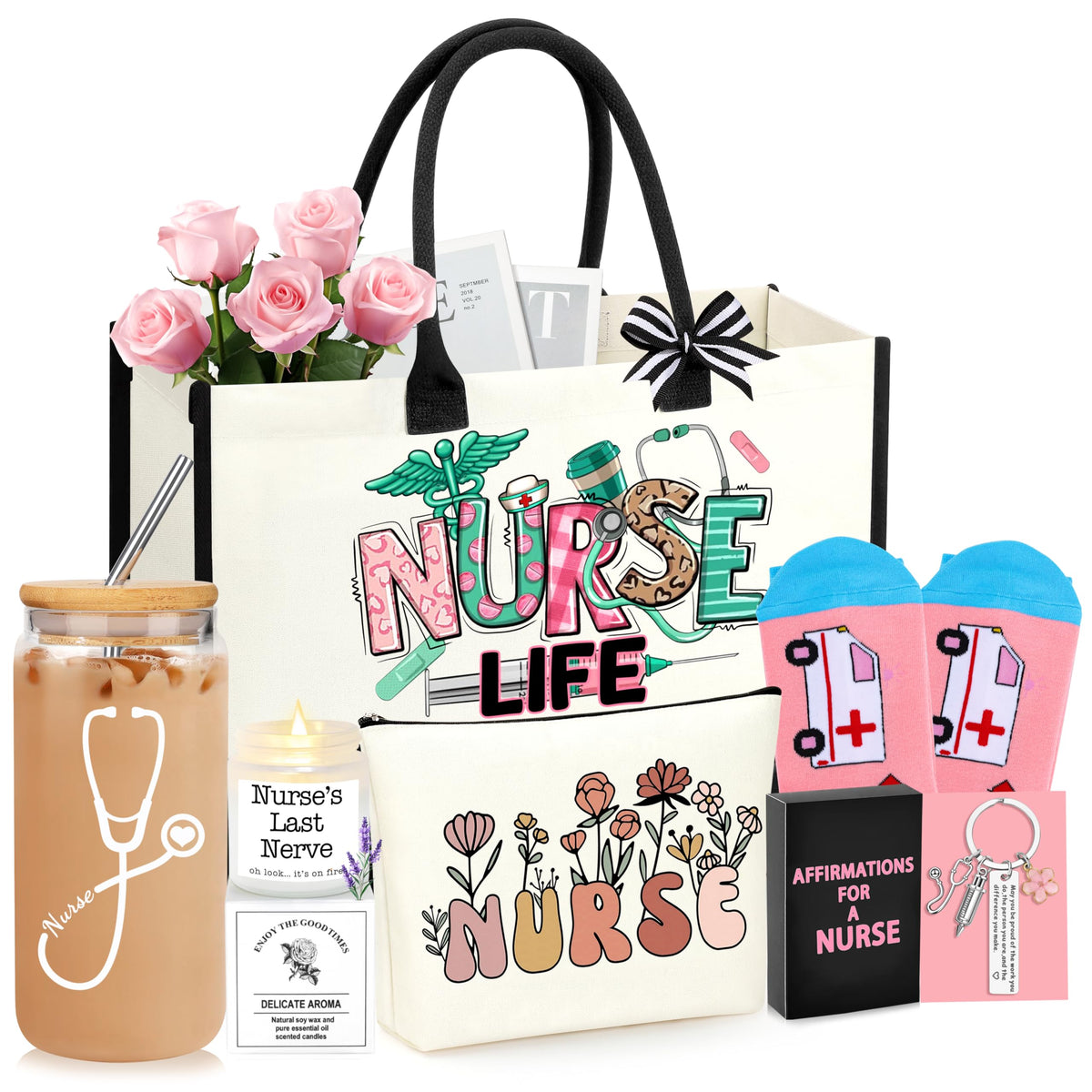 DOGMEM Nurse Gift Set canvas tote for durable daily use.