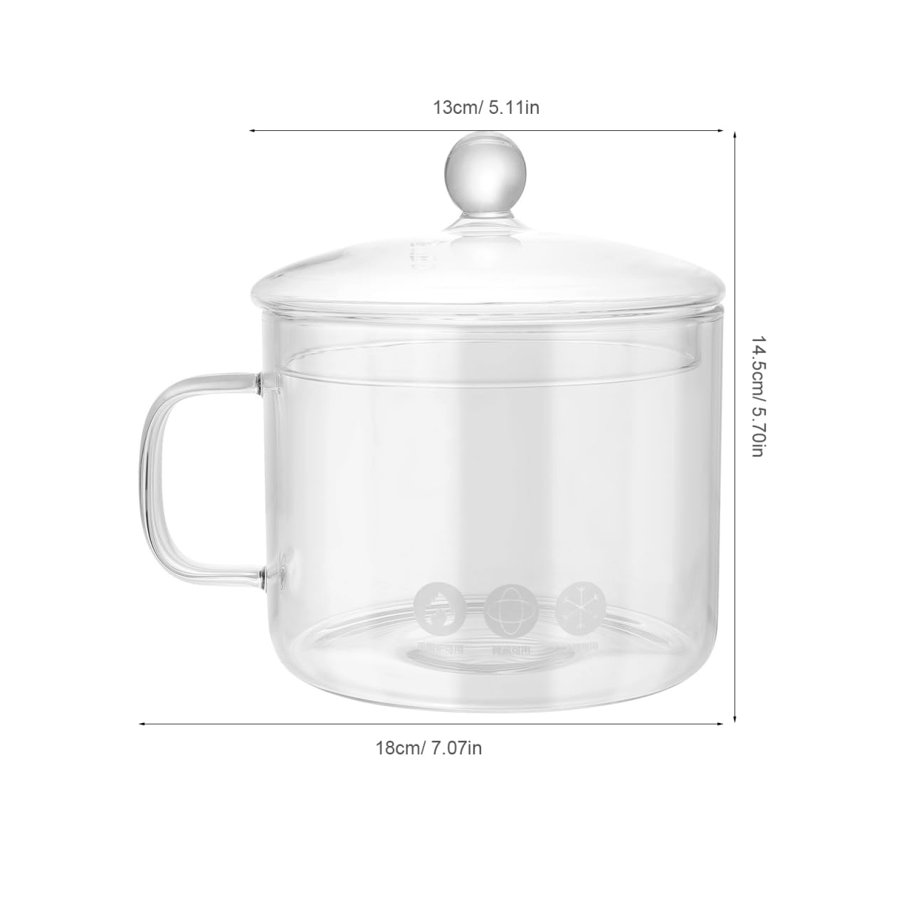 DOITOOL borosilicate glass simmer pot close-up showing heat resistance.