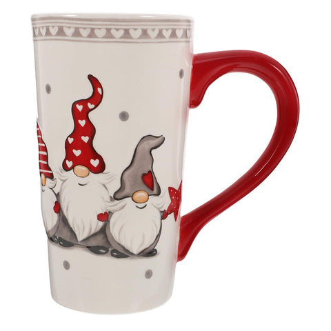 DOITOOL Christmas gnome mug front view with festive pattern and large capacity.