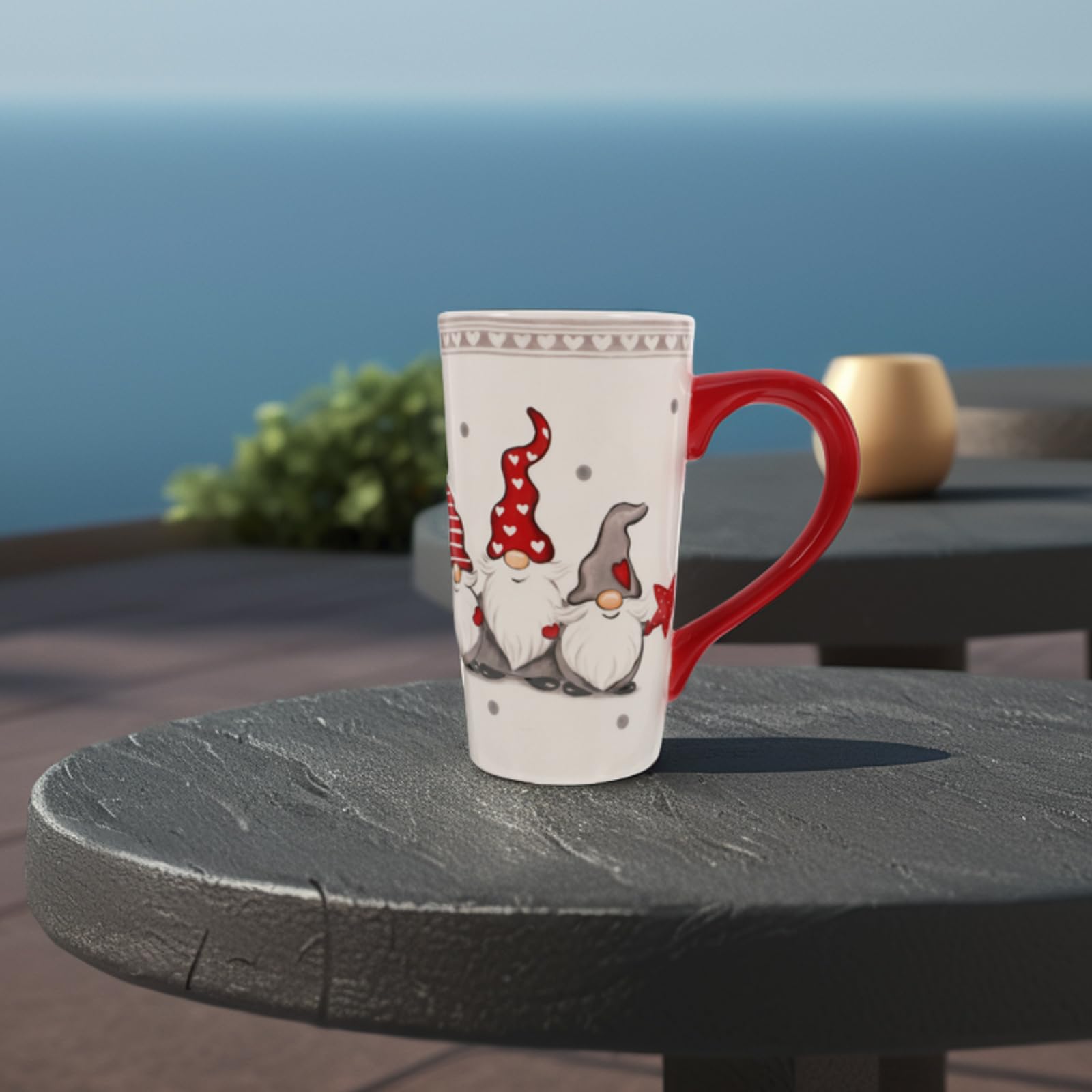 DOITOOL Christmas gnome mug large capacity fits cocoa or coffee.