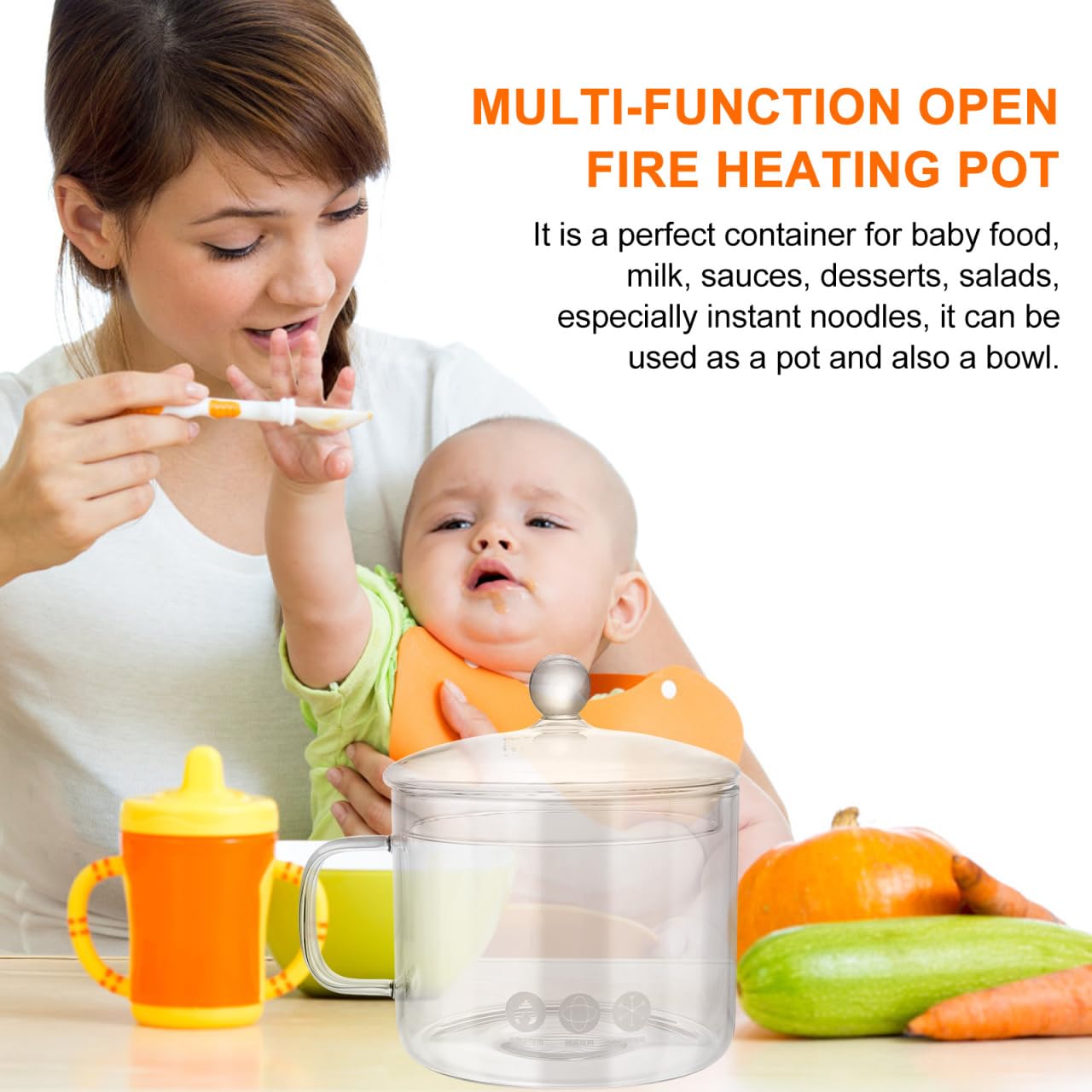 DOITOOL glass pot compatible with microwave and oven for versatile cooking.