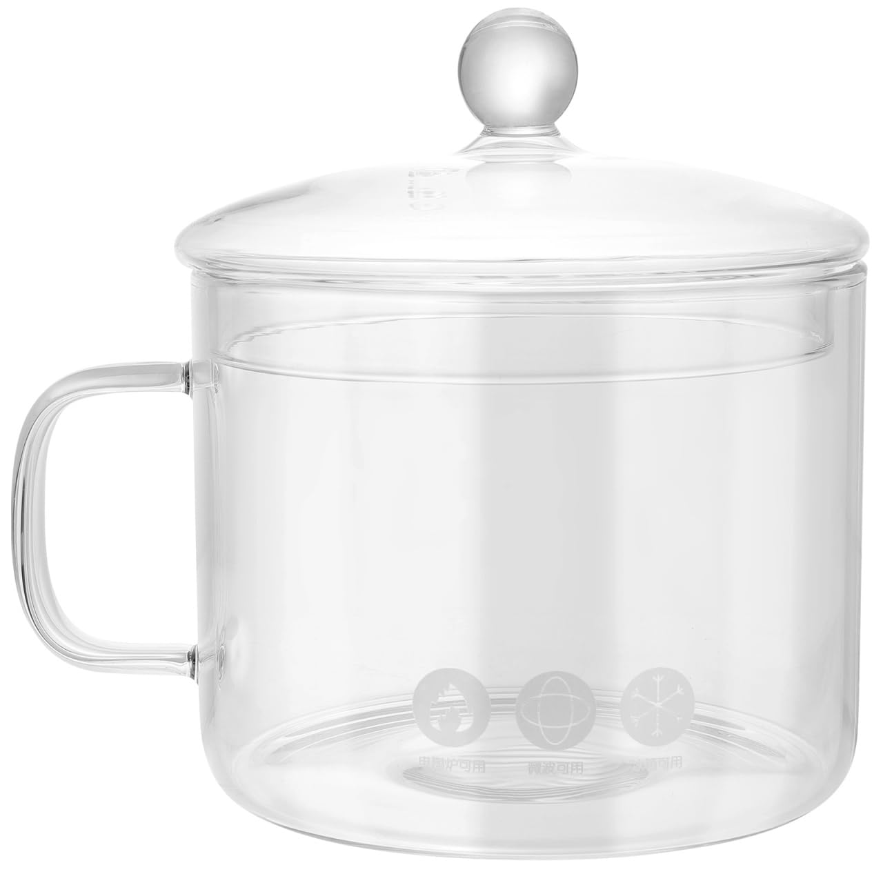 DOITOOL clear glass simmer pot with lid and handle for soups and baby food.