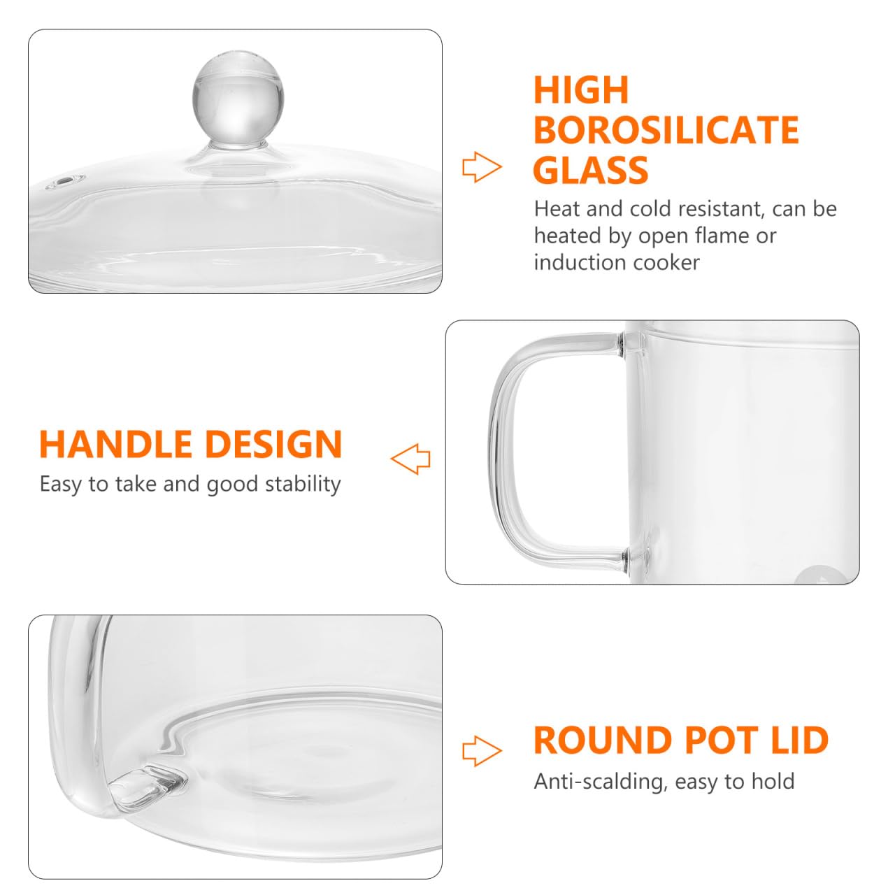 DOITOOL clear glass pot offers easy cleaning and stain resistance.