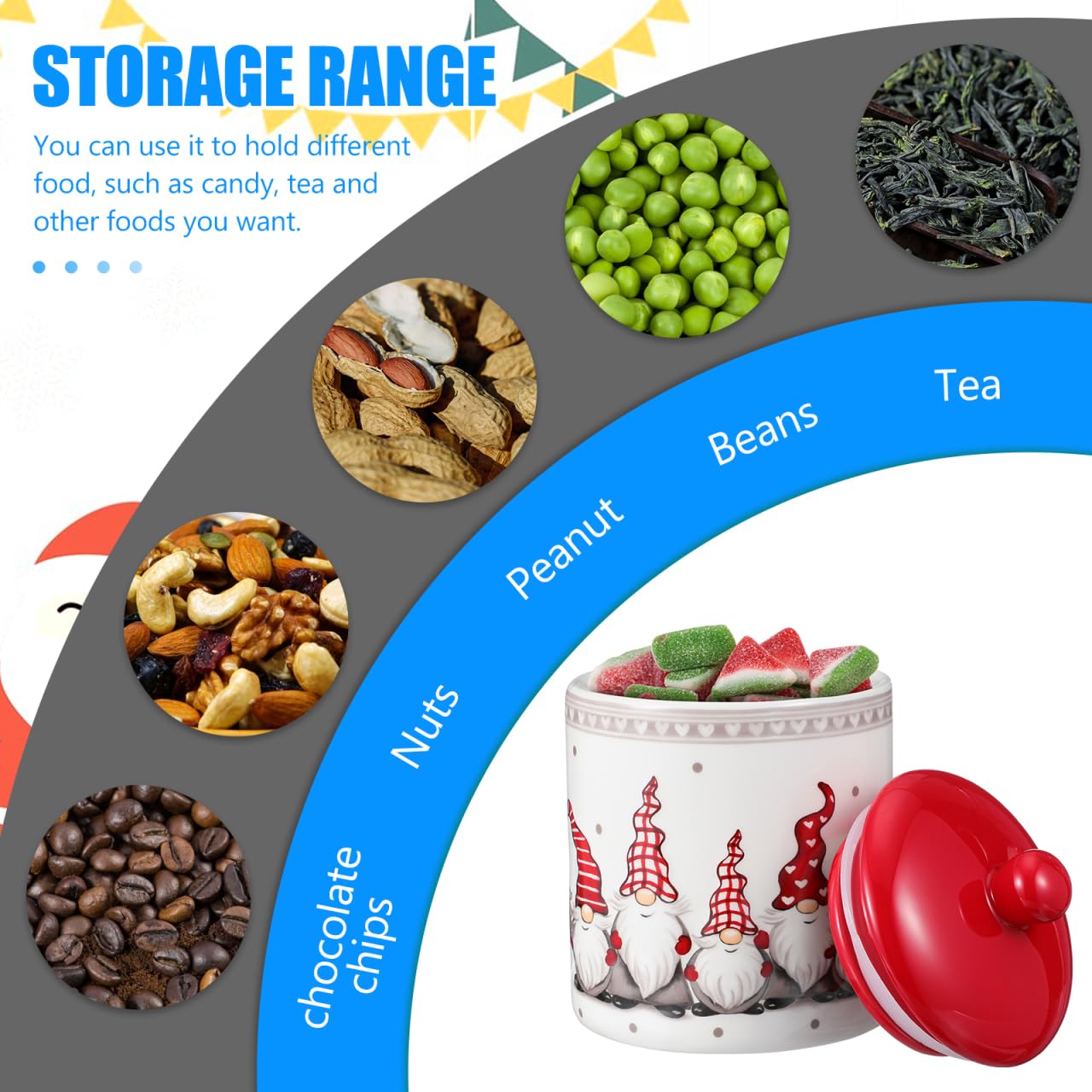 DOITOOL Cookie jar stores cereal, coffee, tea, or candy.
