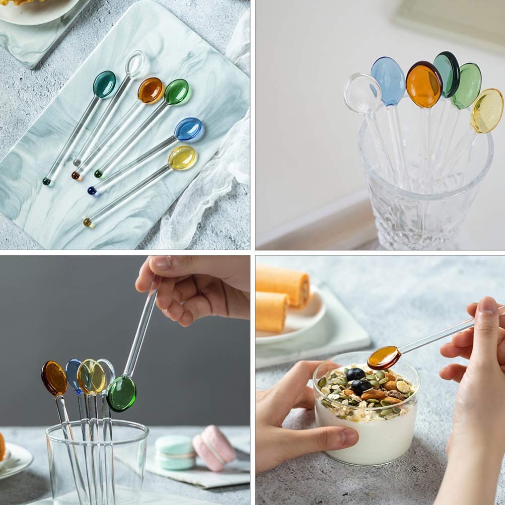 DOITOOL glass spoons long-handle for easy stirring in tall mugs.