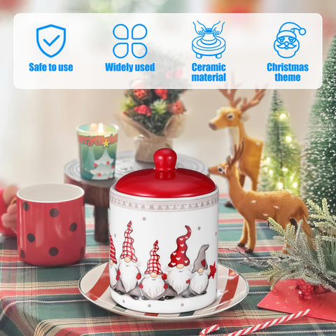 DOITOOL Gnome Cookie Jar smooth glaze for easy cleaning.