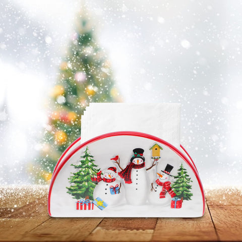 DOITOOL snowman napkin holder decorates tables with Nordic charm during holidays