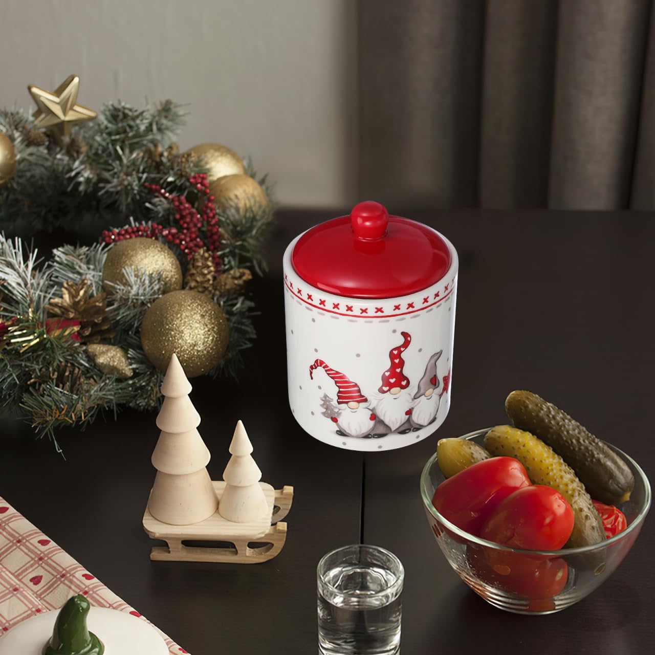 DOITOOL gnome cookie jar ready for party treats and favors
