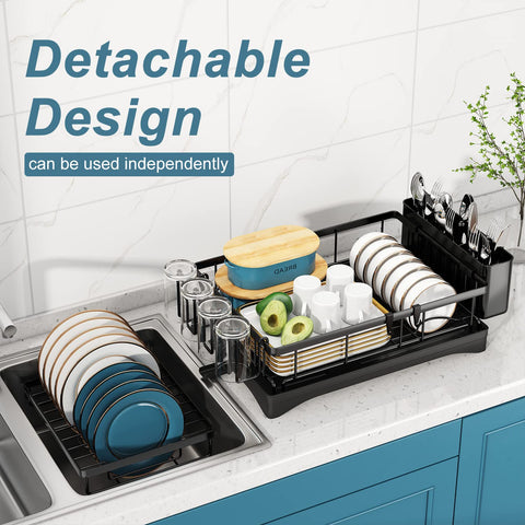 Doitsf includes drain board, utensil holder, and cup rack for organization.