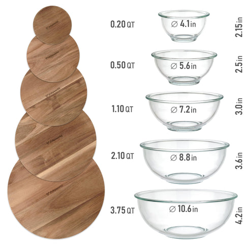 Dokaworld borosilicate glass bowls stay clear and durable for mixing and serving.