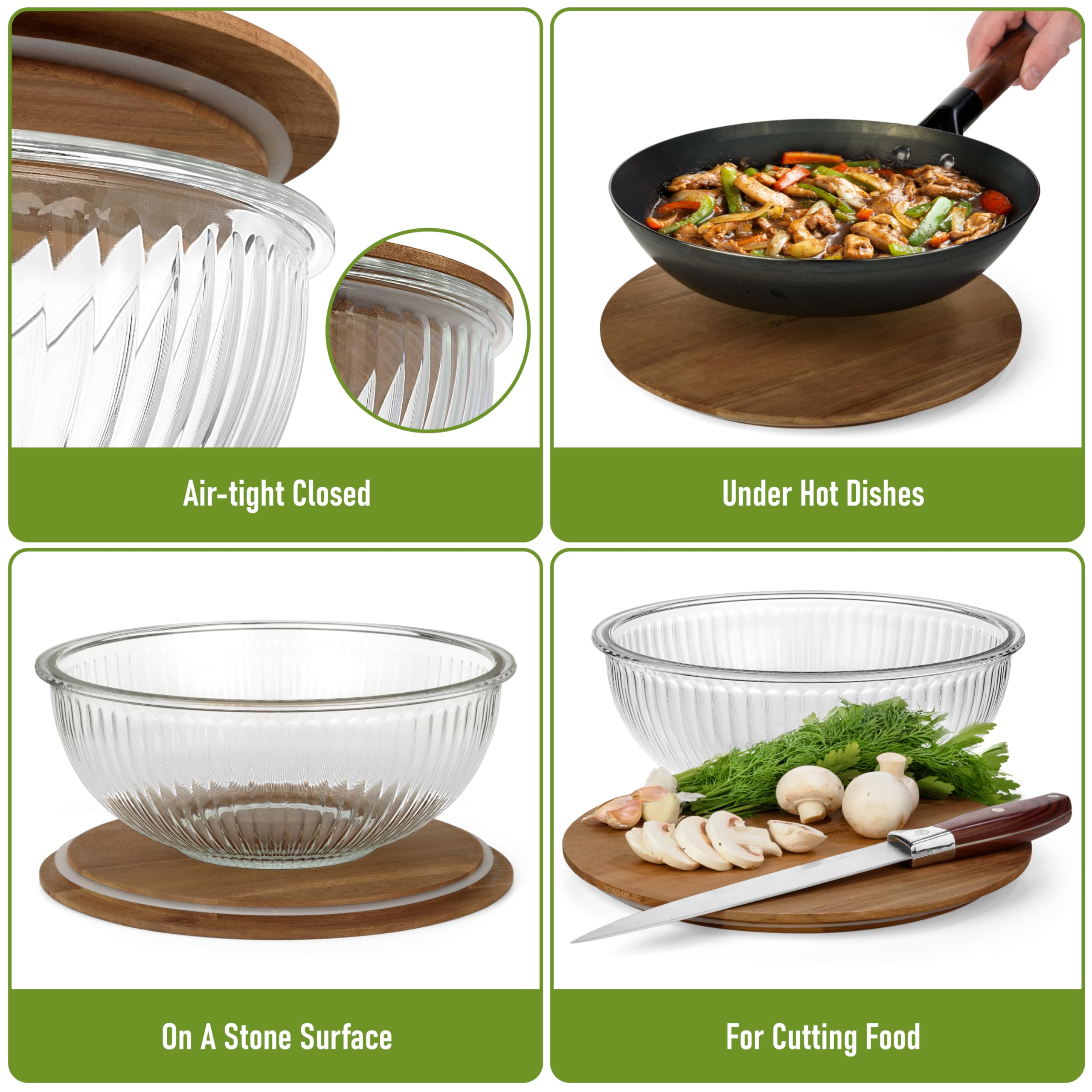 Dokaworld borosilicate glass bowls offer durability and microwave safety.