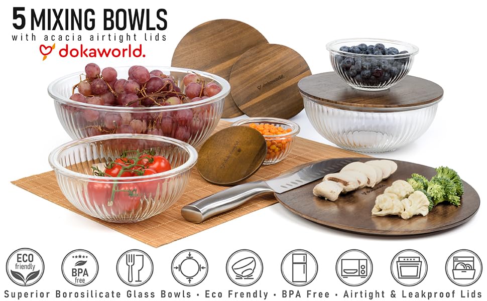 Dokaworld bowls nest inside each other for easy organization.