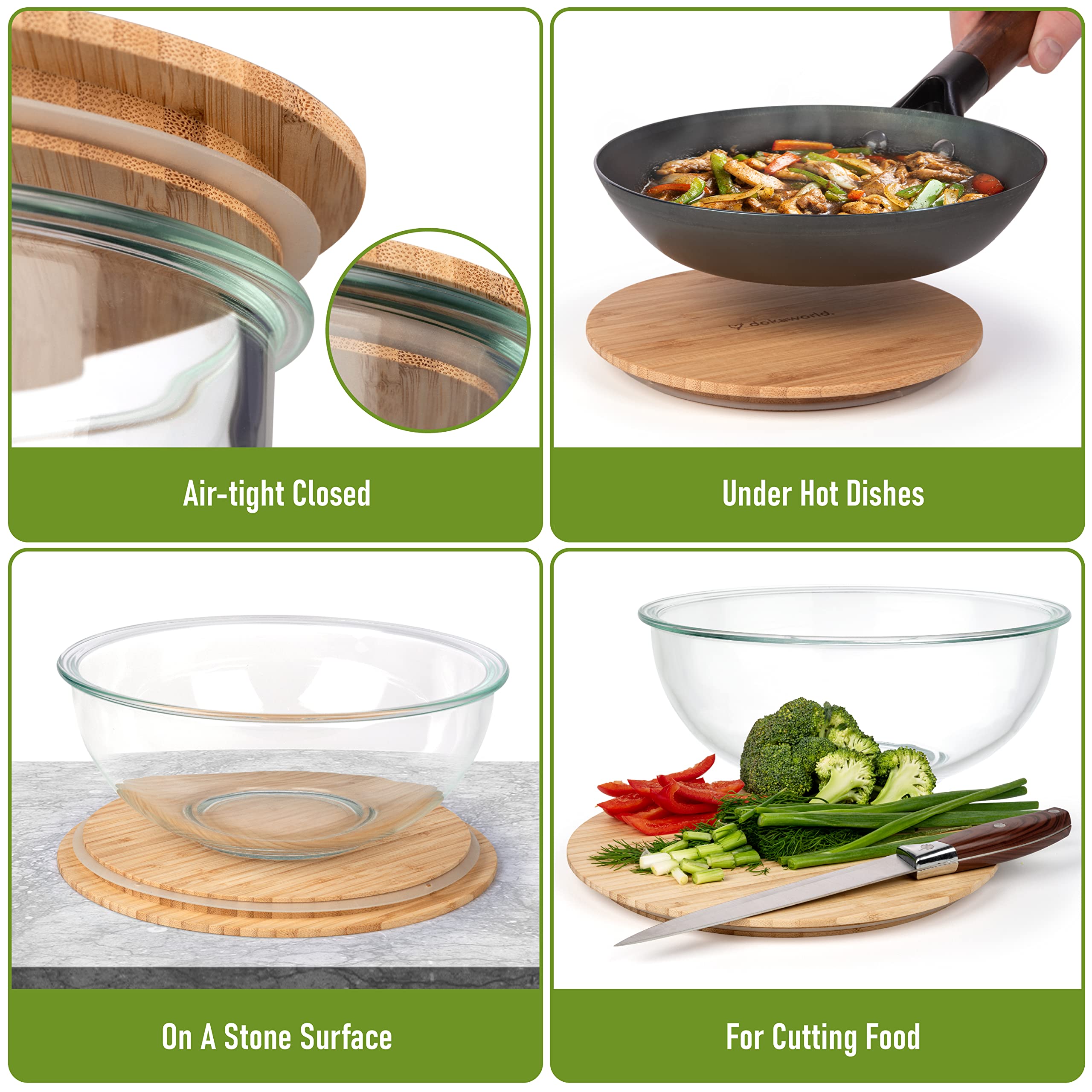 Dokaworld five sizes help prep, portion, and store ingredients.