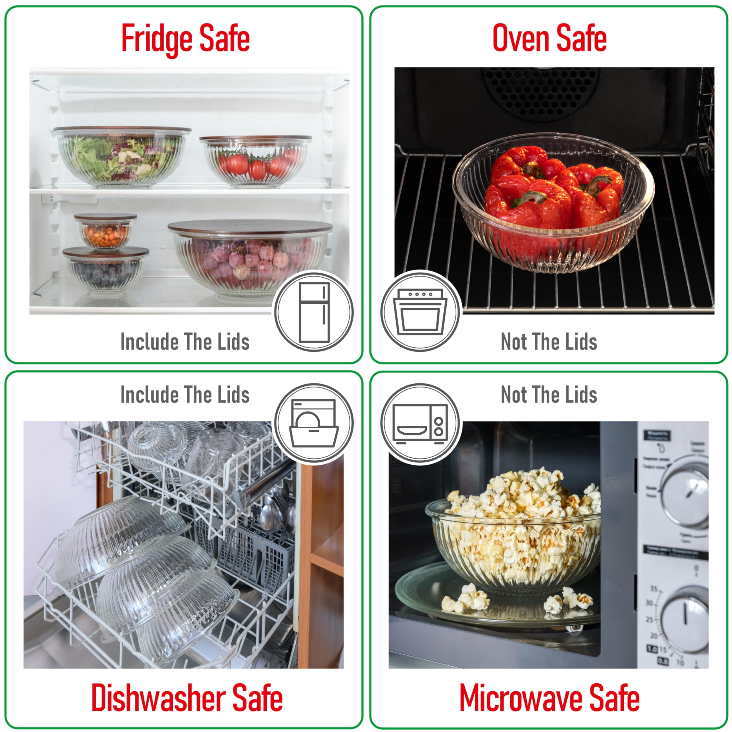 Dokaworld bowls suitable for hot or cold food prep and storage.