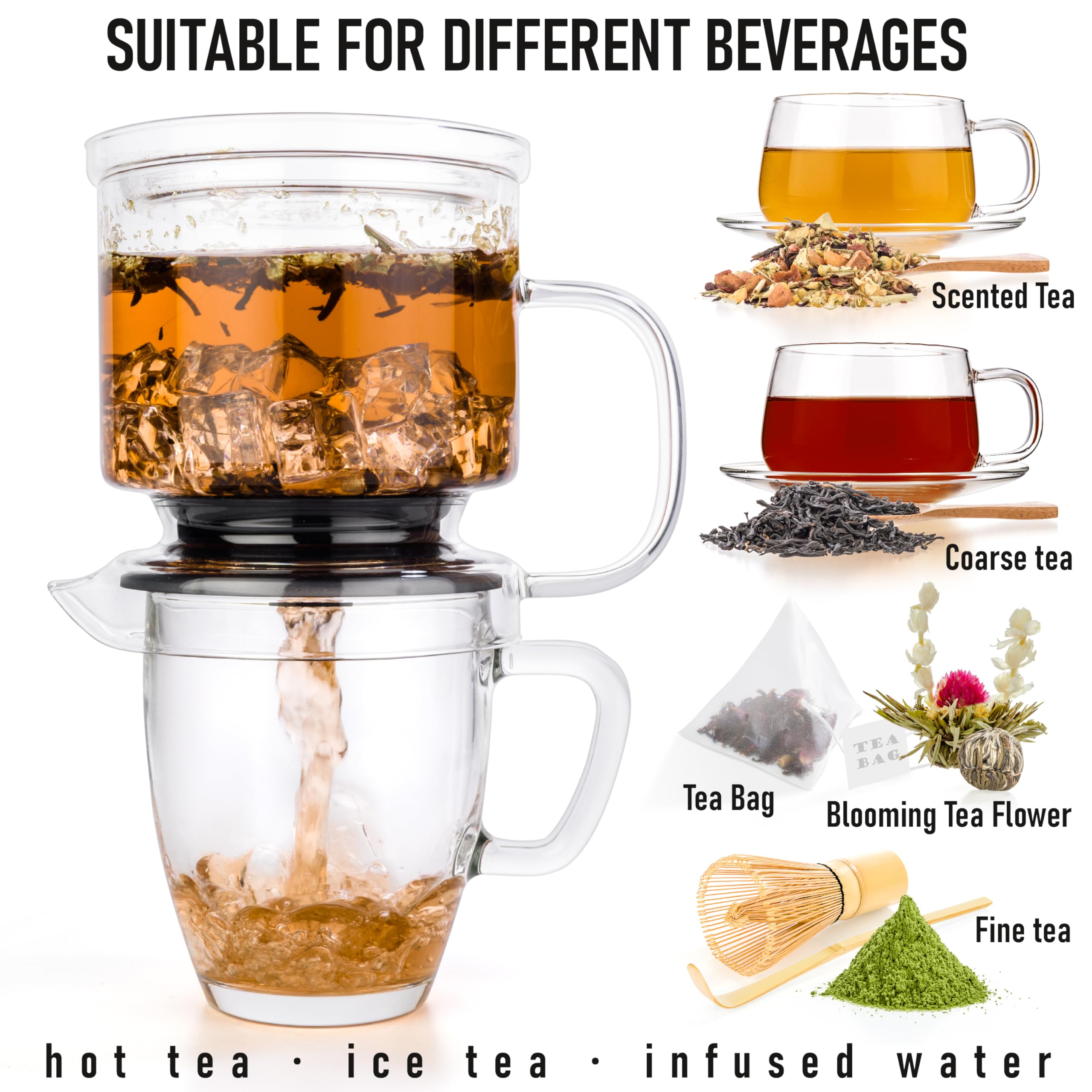 Dokaworld loose leaf tea infuser mesh ensures rich flavor with zero leaves in cup.