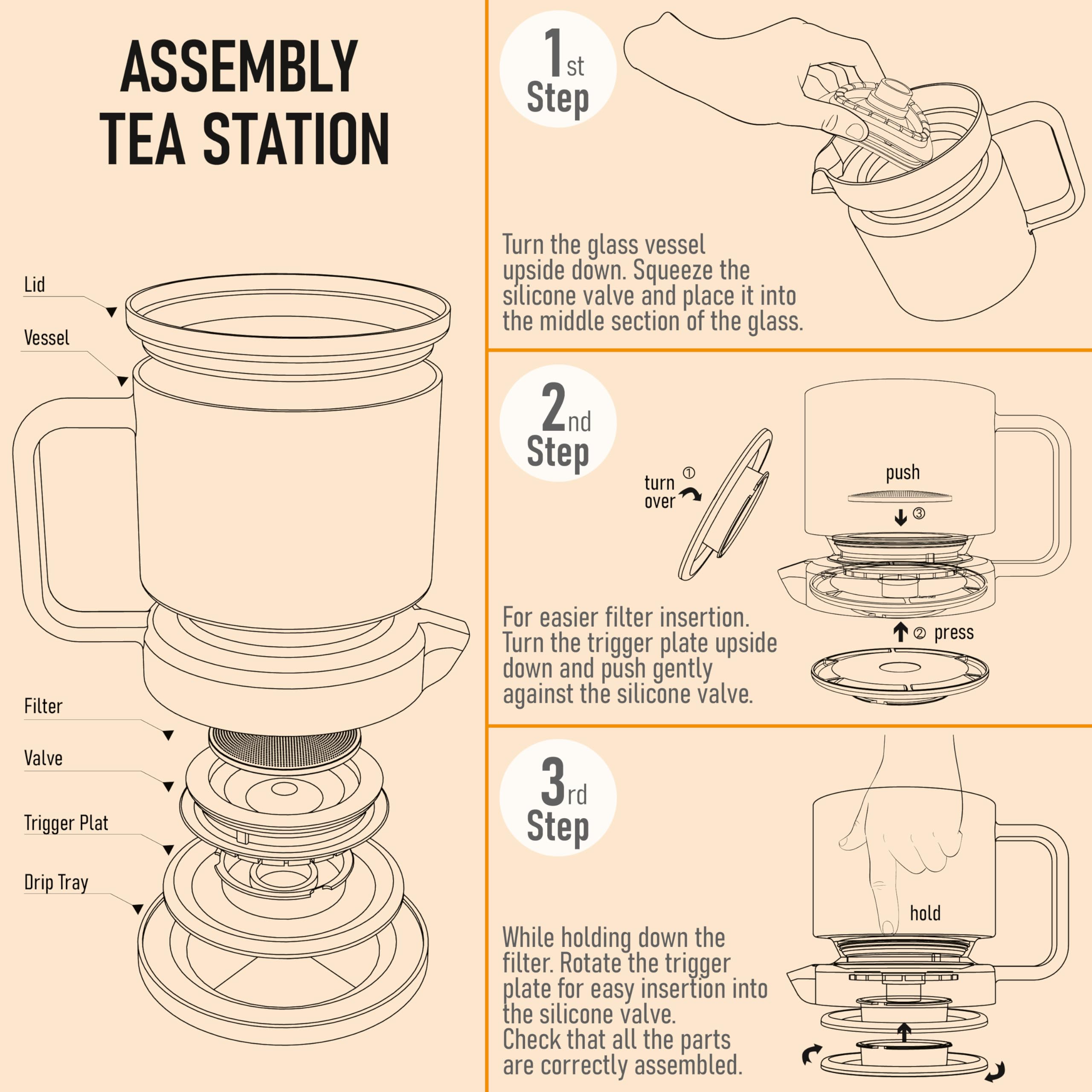 Dokaworld coaster pair with tea infuser for spill-free serving.