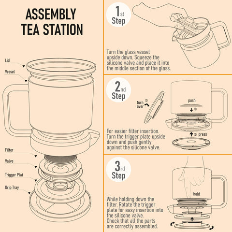 Dokaworld coaster pair with tea infuser for spill-free serving.