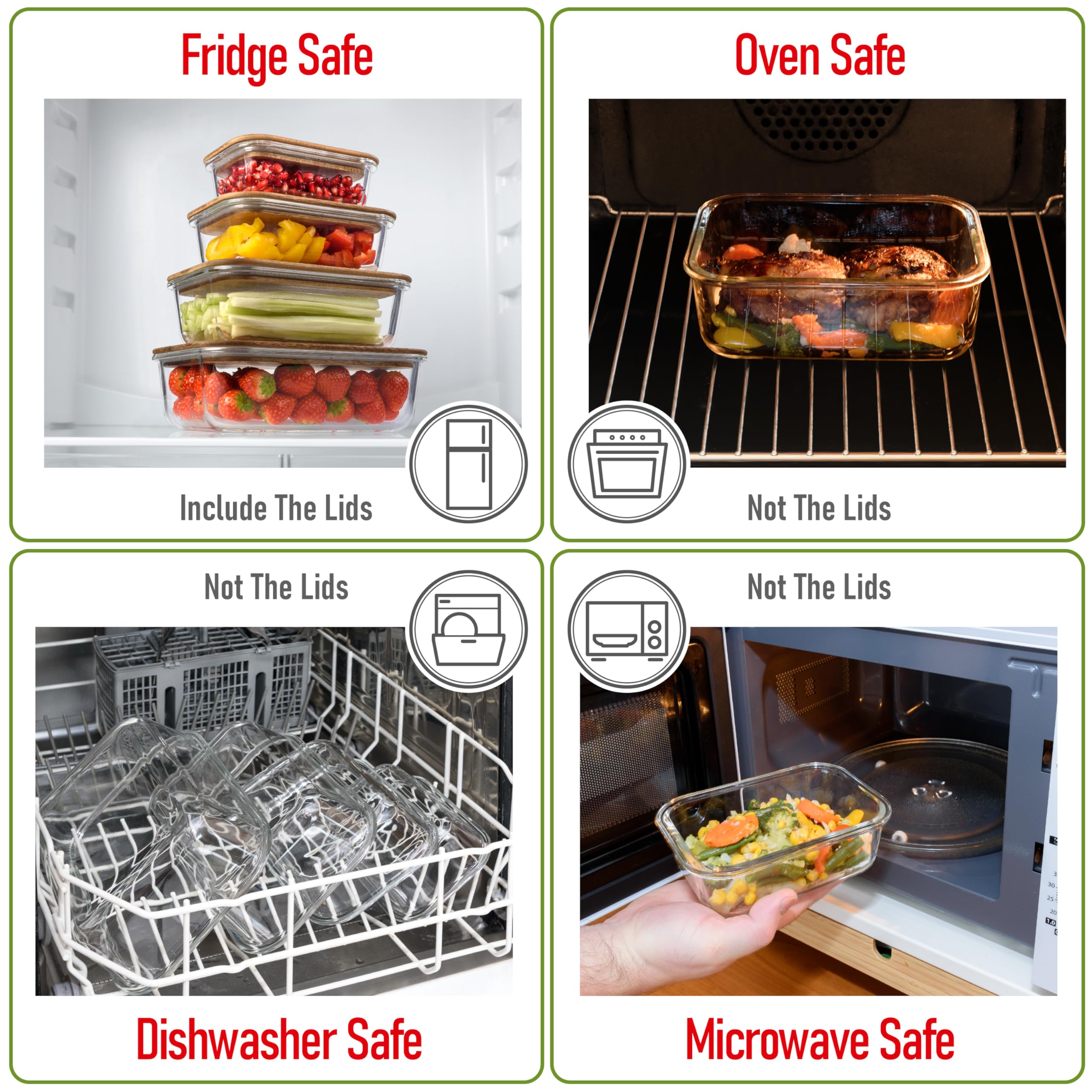 dokaworld tight-seal acacia lids preserve freshness for meals.