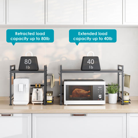 DOLALIKE rack fits microwave, toaster, and coffee maker