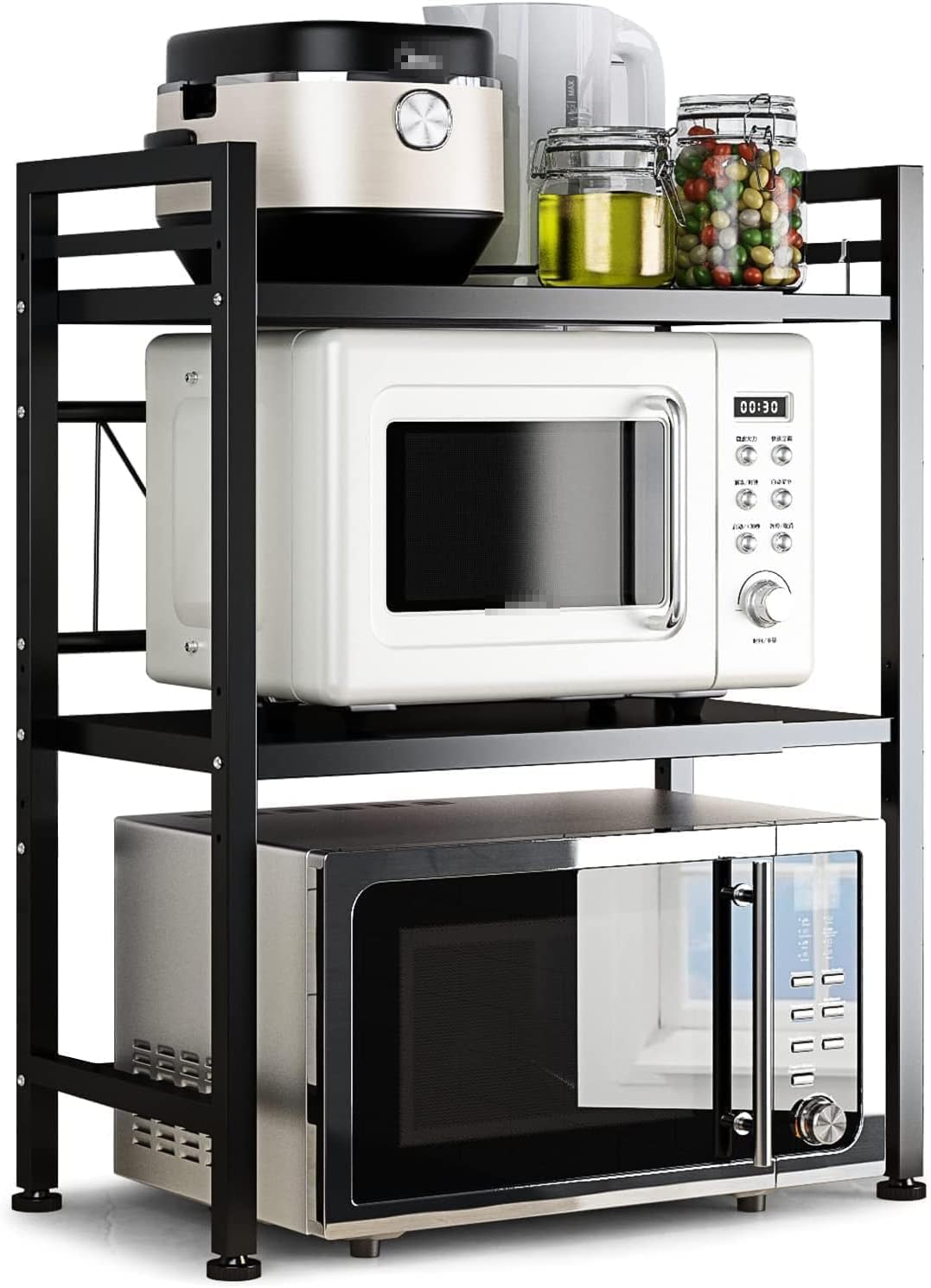 DOLALIKE microwave rack extendable length for flexible countertop use