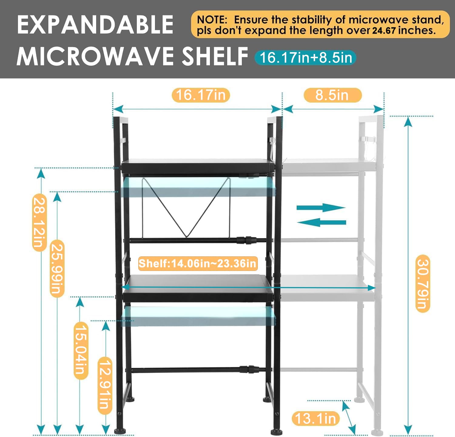 DOLALIKE 3-tier design keeps kitchen essentials neatly organized