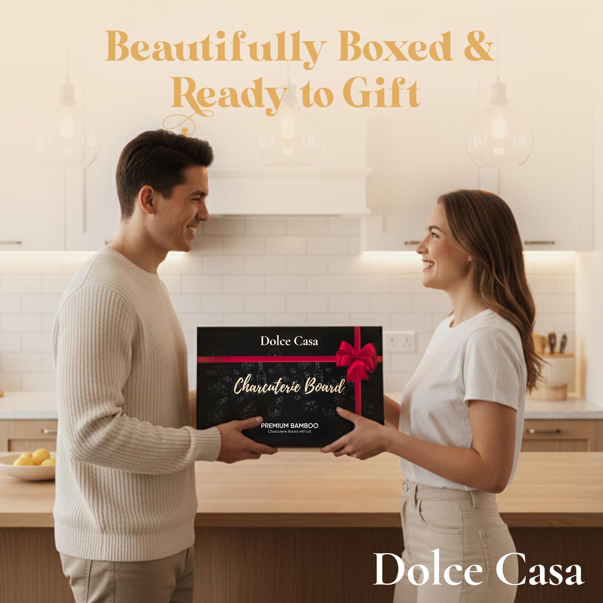 Dolce Casa portable bamboo serving tray ready for entertaining anywhere.