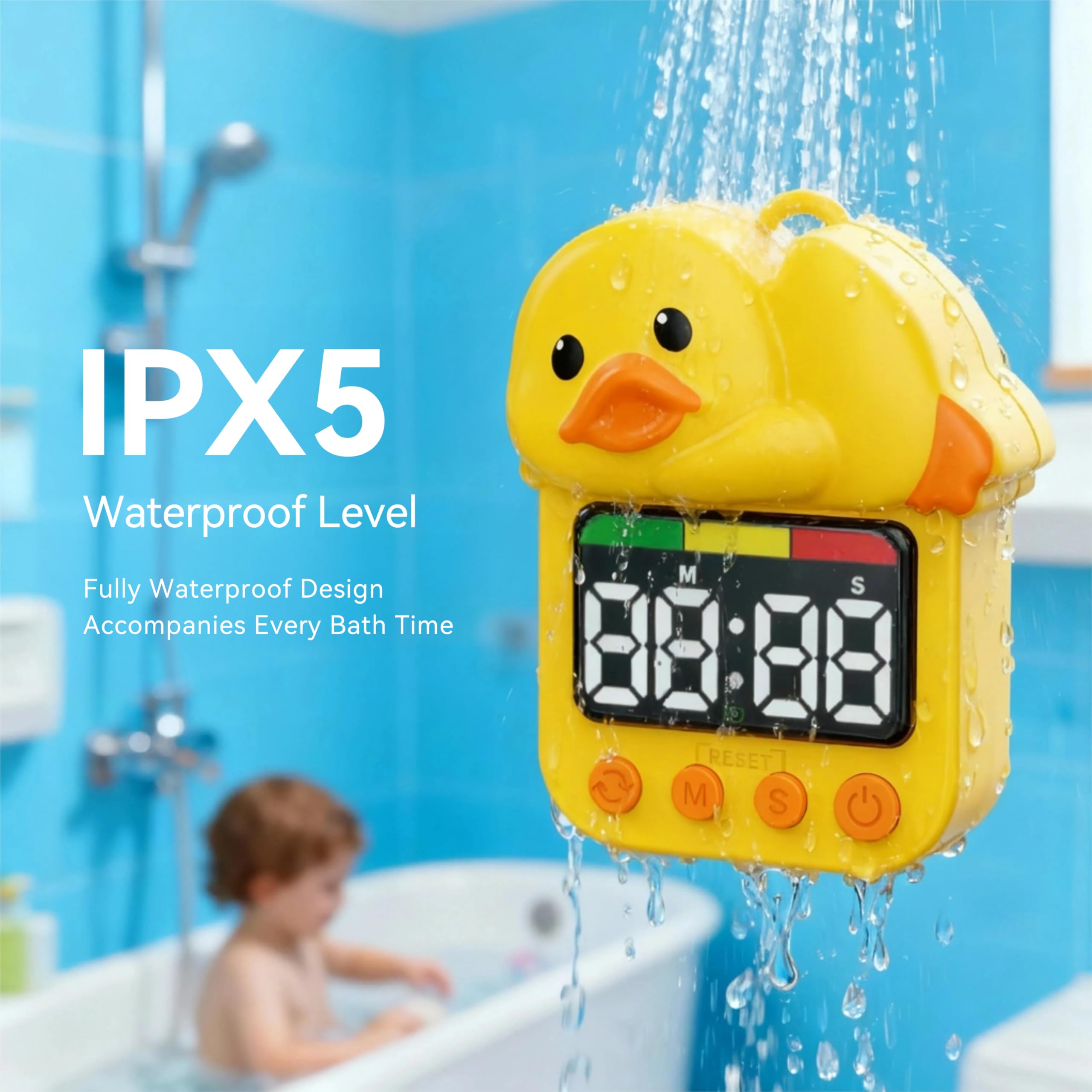 Doli Yearning duck shower timer compact design for small spaces.