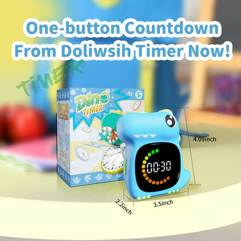 DoliWish dinosaur timer in classroom setup for home or school use.